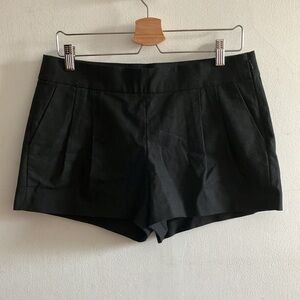 NWOT J. Crew Women's Black Mid Rise Tailored Pleated Cotton Shorts Sz 8